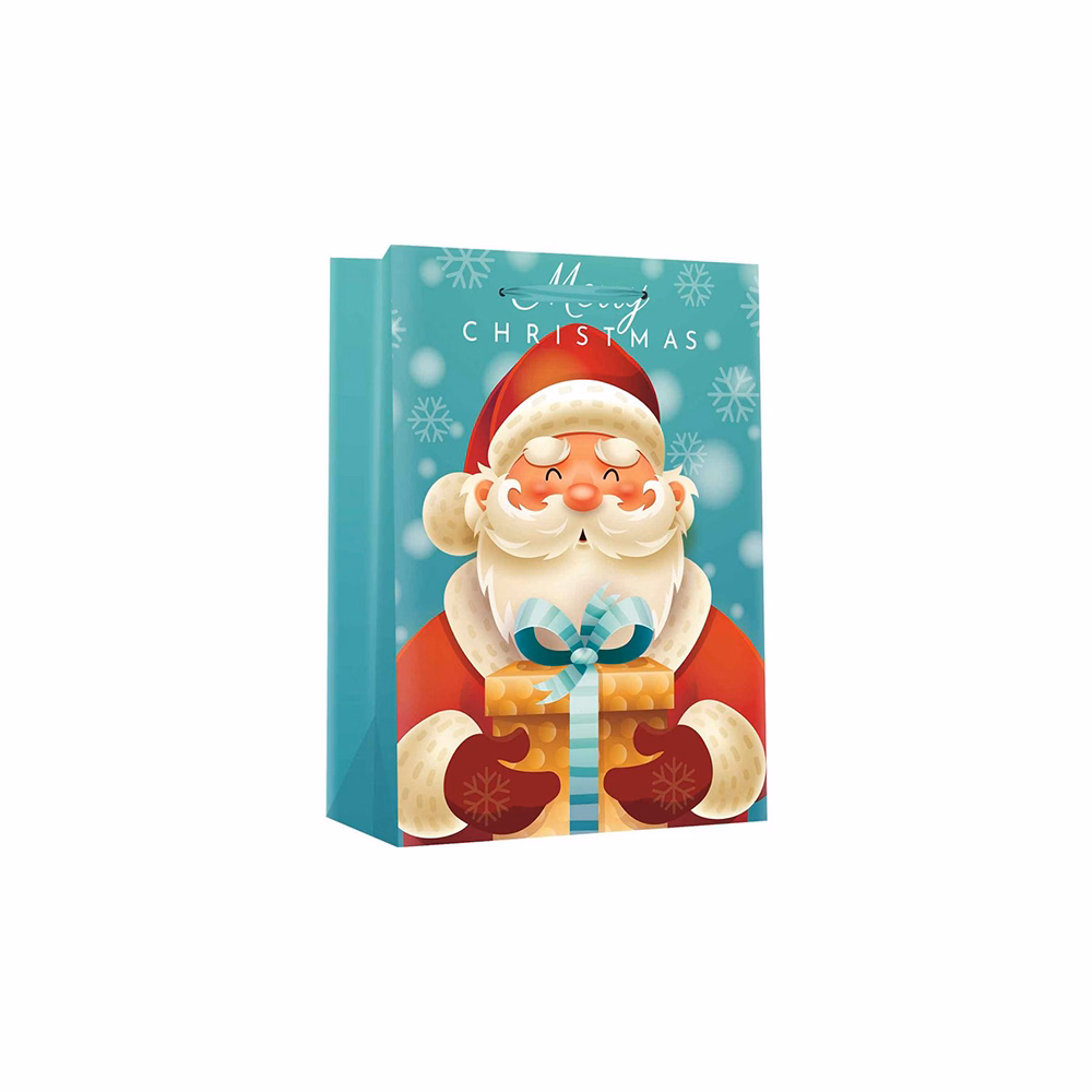 Dísztasak CREATIVE Special XL 40,6x16,5x55 cm karácsonyi mikulás mintás színes fényes szalagfüles