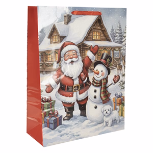Karácsonyi dísztasak CREATIVE Special XL 47x16x60 cm mikulás mintás színes fényes szalagfüles