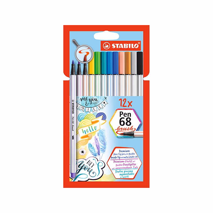 Ecsetfilc STABILO Pen 68 Brush 12  darabos