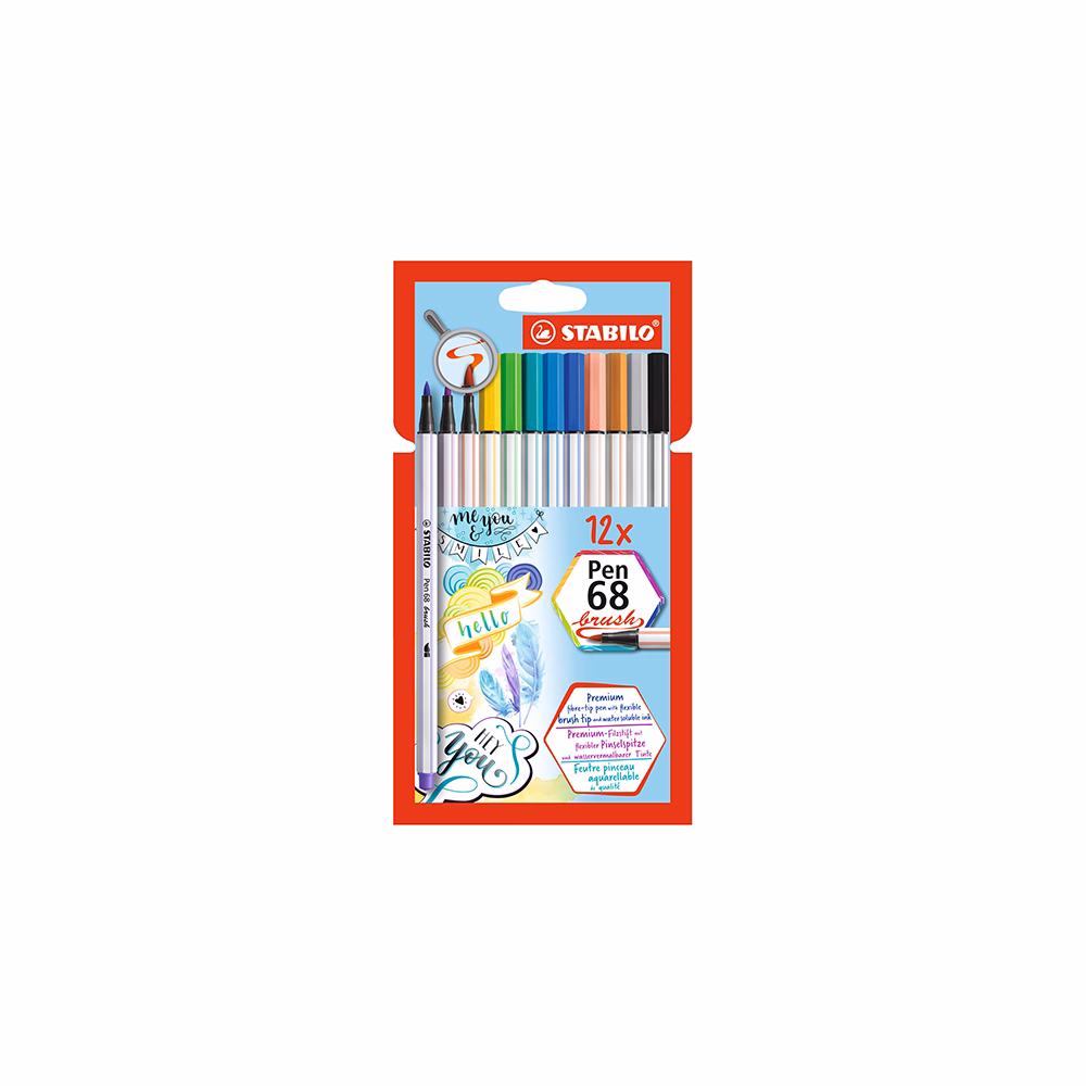 Ecsetfilc STABILO Pen 68 Brush 12  darabos