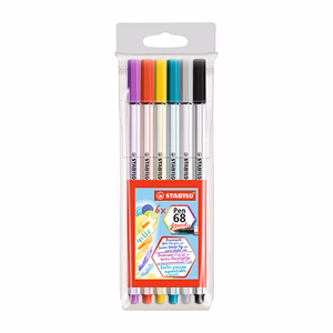 Ecsetfilc STABILO Pen 68 Brush 6  darabos Ecsetfilc STABILO Pen 68 Brush 6  darabos