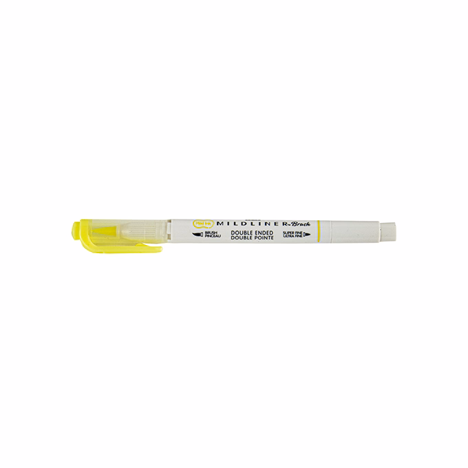 Ecsetfilc kétvégű ZEBRA Mildliner Fluorescent sárga