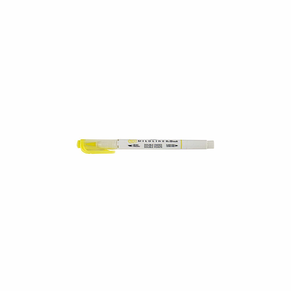 Ecsetfilc kétvégű ZEBRA Mildliner Fluorescent sárga