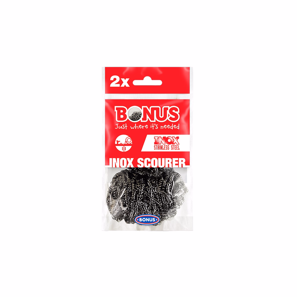 Edénysúroló BONUS Inox spirál fém dörzsi 5x5x3,5cm 2 darabos