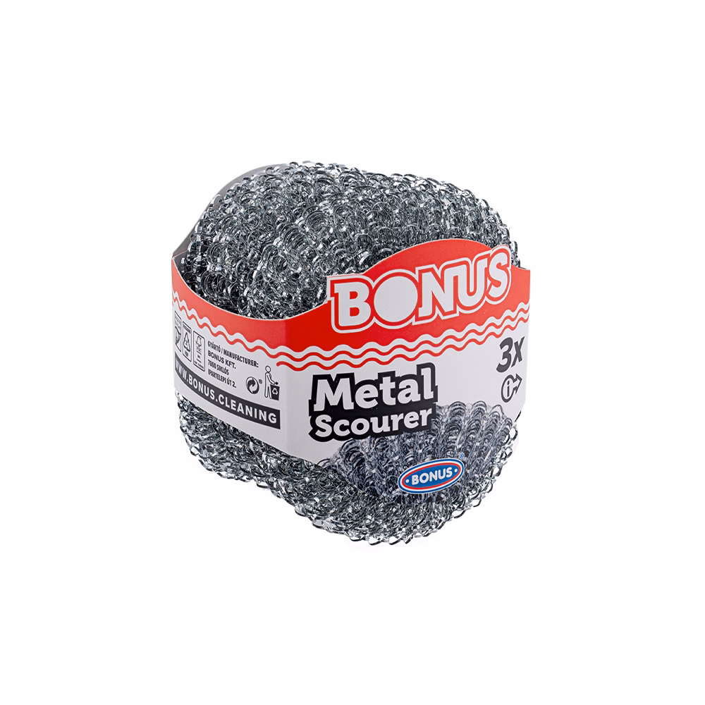 Edénysúroló BONUS fém dörzsi párna 8x8x1,4cm 3 darabos Edénysúroló BONUS fém dörzsi párna 8x8x1,4cm 3 darabos