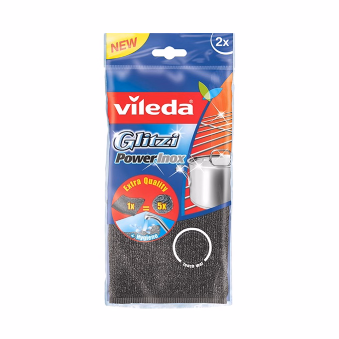 Edénysúroló VILEDA Glitzi Power Inox párna 2 darabos Edénysúroló VILEDA Glitzi Power Inox párna 2 darabos