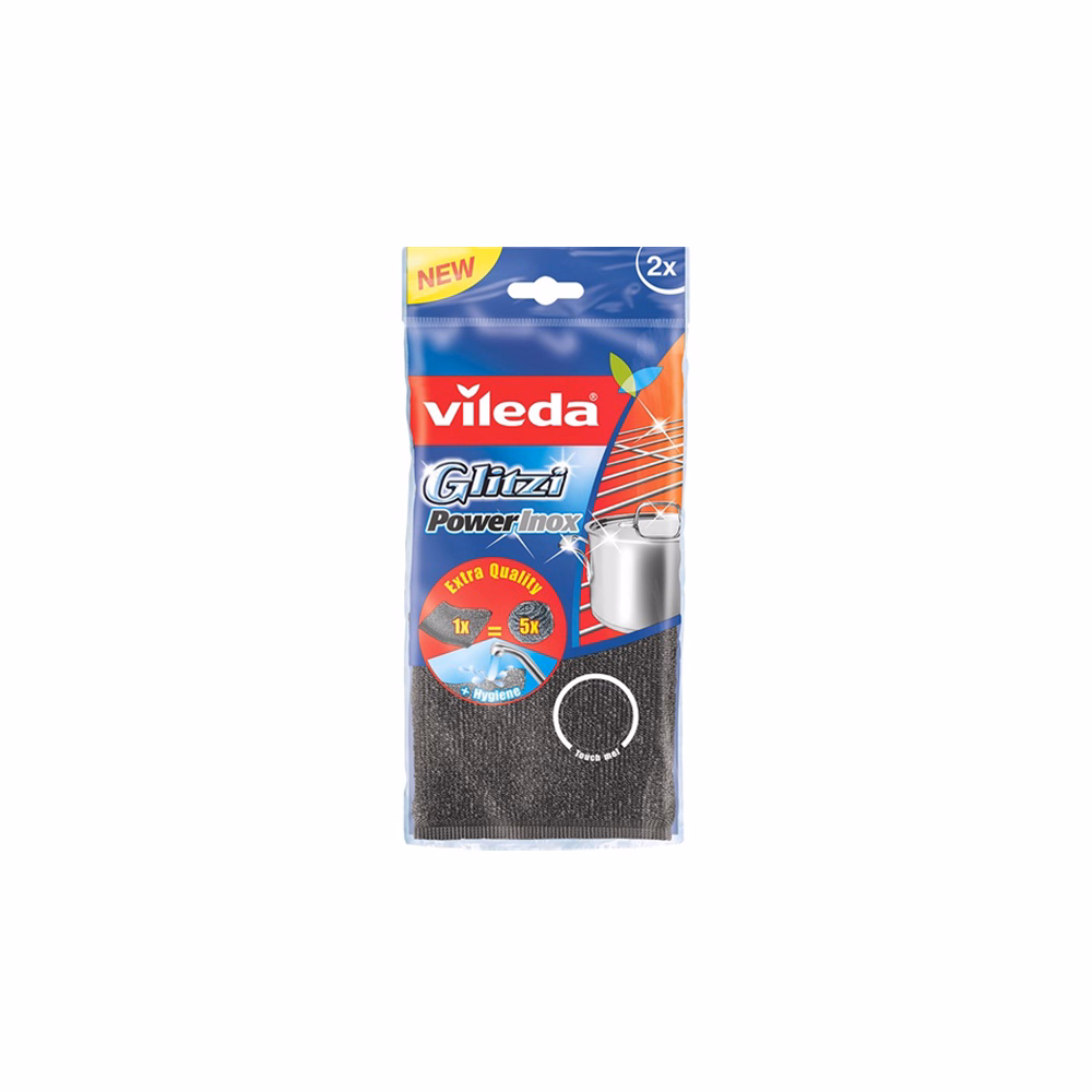 Edénysúroló VILEDA Glitzi Power Inox párna 2 darabos Edénysúroló VILEDA Glitzi Power Inox párna 2 darabos