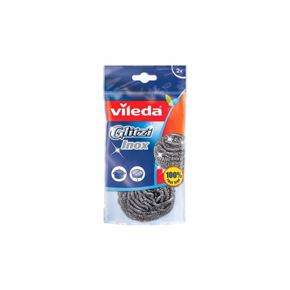 Edénysúroló VILEDA Glitzi inox fém párna  2 darabos Edénysúroló VILEDA Glitzi inox fém párna  2 darabos