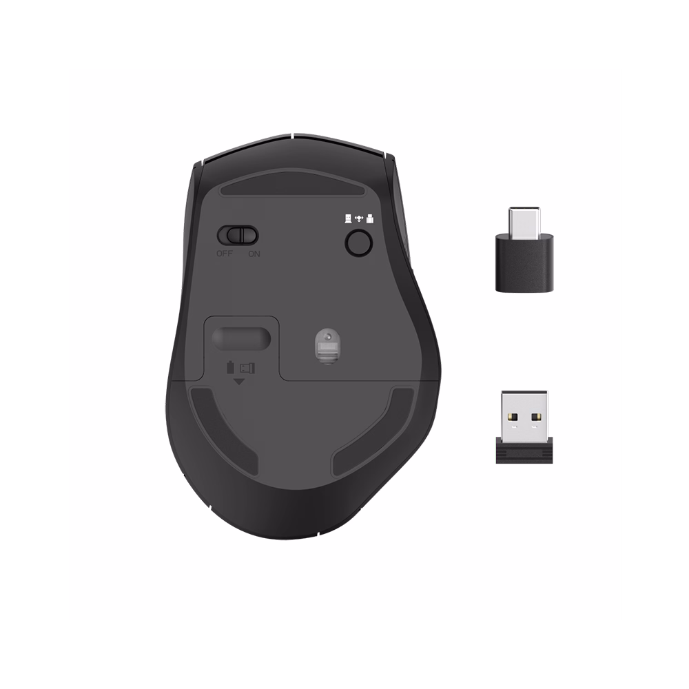 Egér vezeték nélküli HAMA MW-600 2,4 GHz + USB-C 2400 DPI fekete