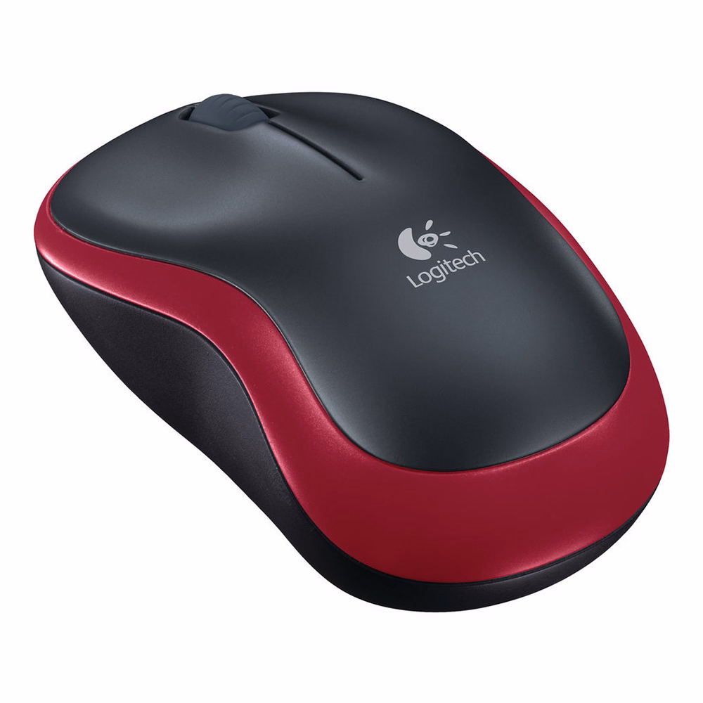 Egér vezeték nélküli LOGITECH M185 2,4 Ghz 1000 DPI piros