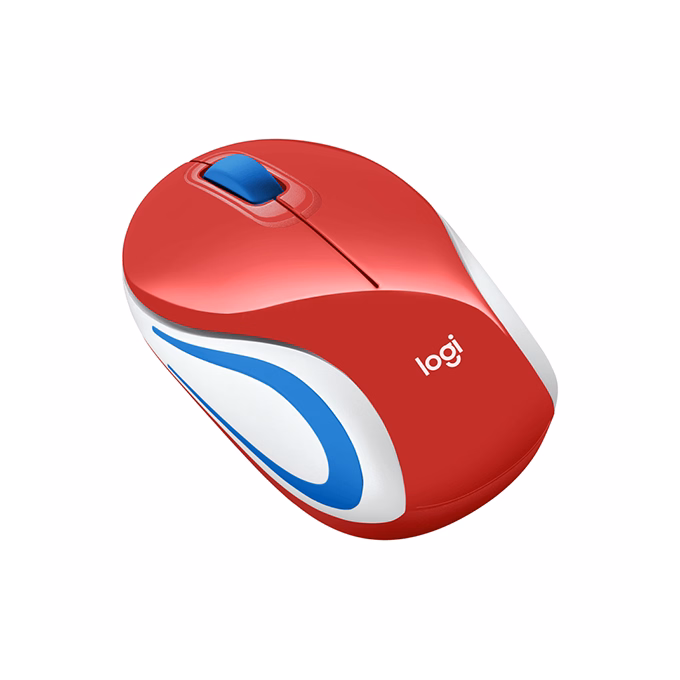 Egér vezeték nélküli LOGITECH M187 2,4 Ghz 1000 DPI piros