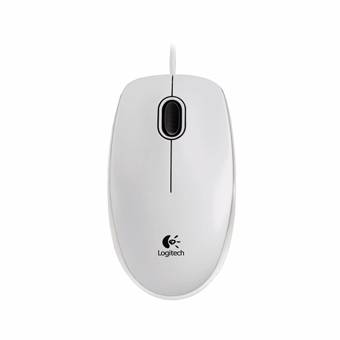 Egér vezetékes LOGITECH B100 USB 1000 DPI fehér