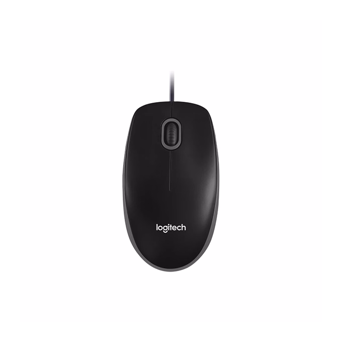 Egér vezetékes LOGITECH B100 USB 1000 DPI fekete