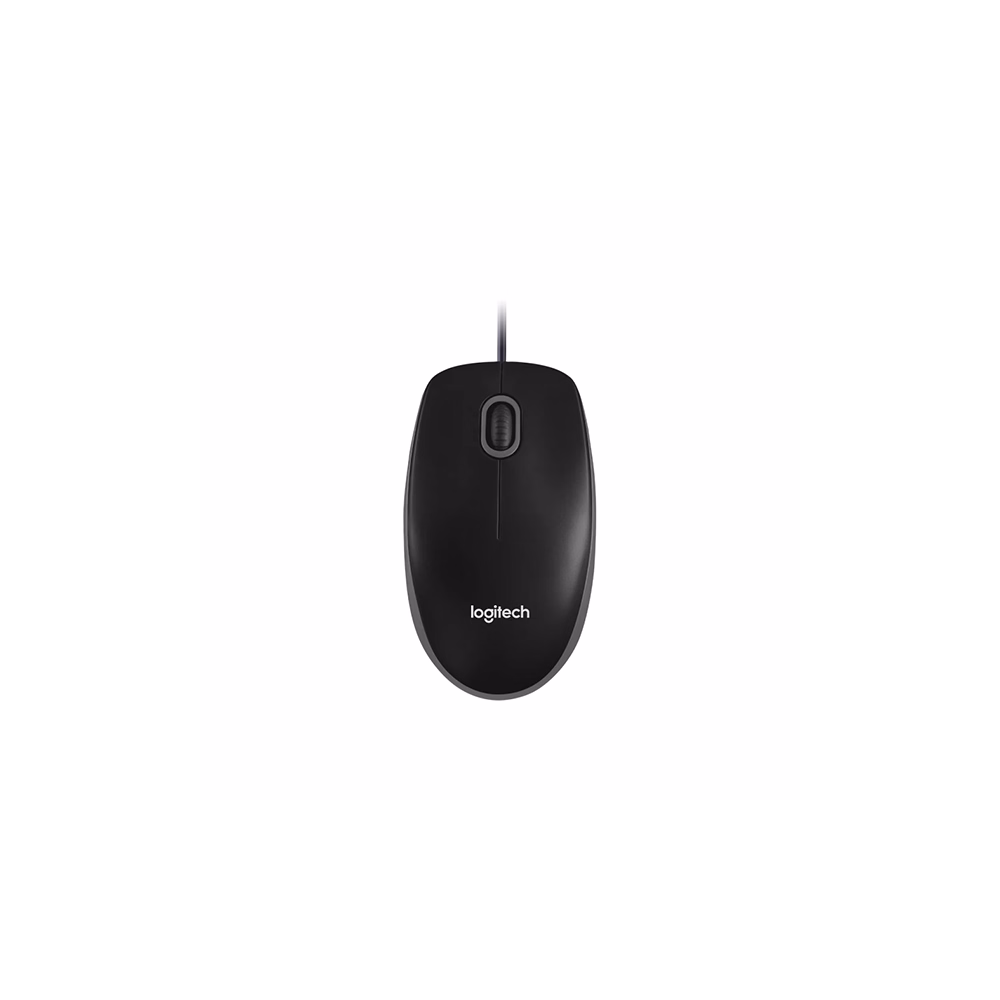 Egér vezetékes LOGITECH B100 USB 1000 DPI fekete
