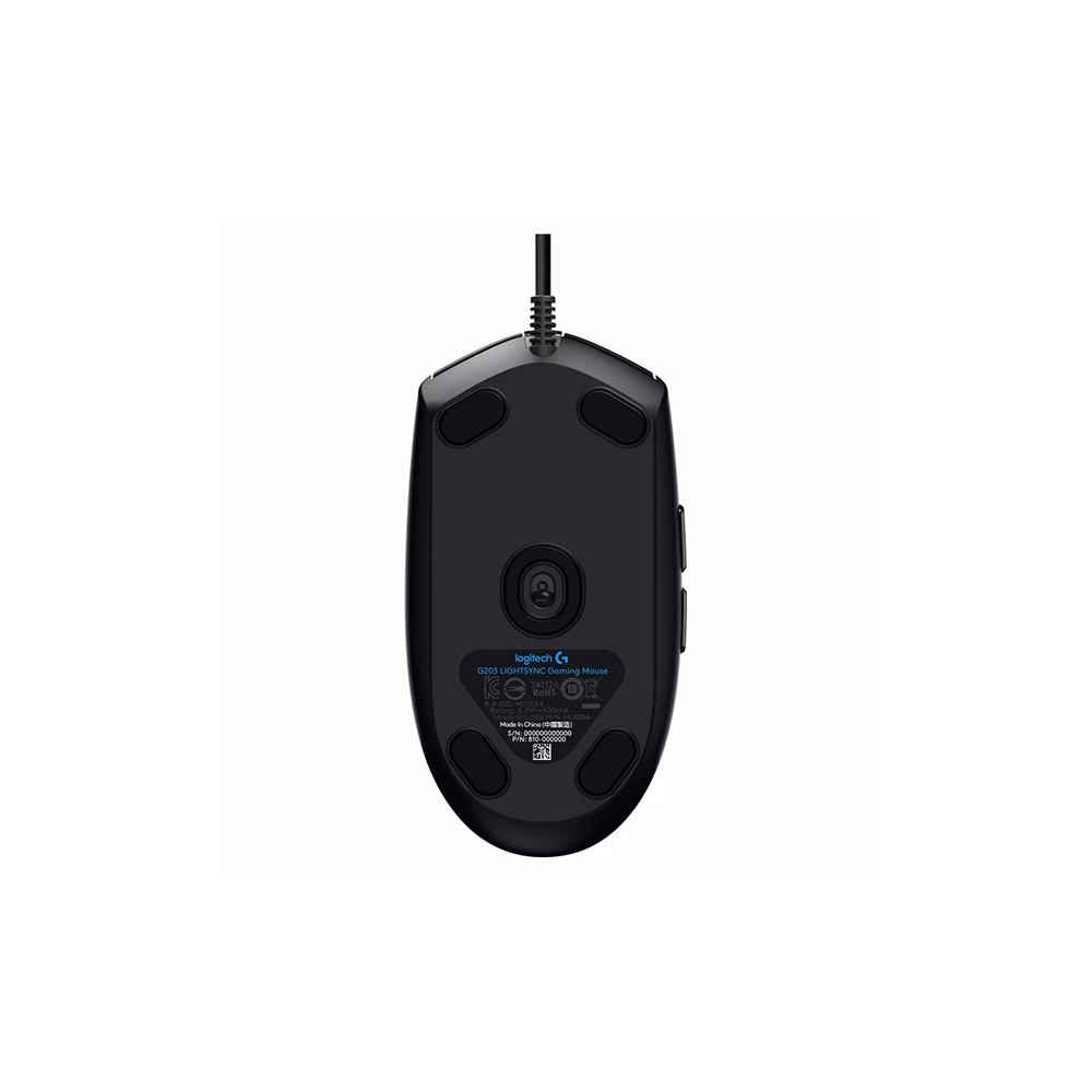 Egér vezetékes LOGITECH G203 LightSync USB 6 gombos 8000 DPI fekete