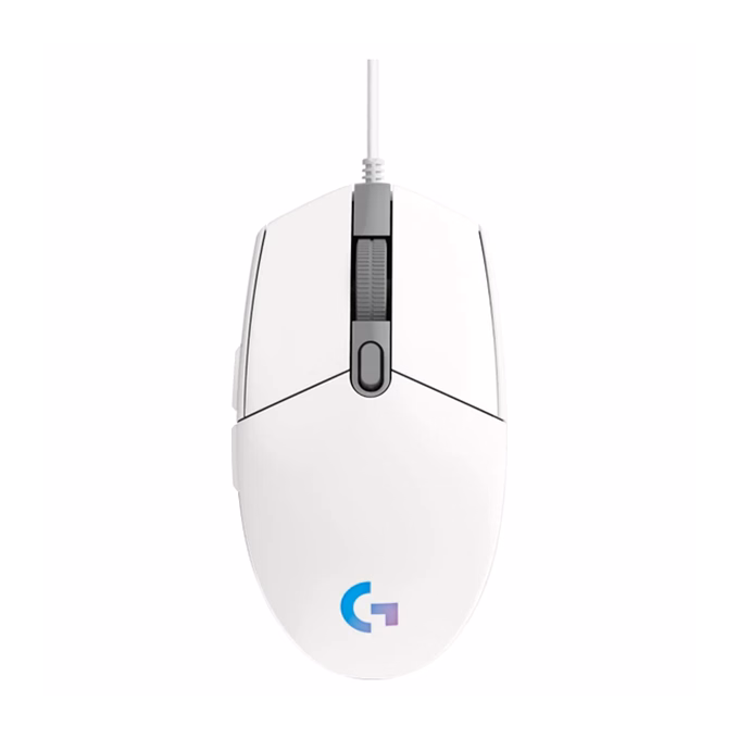 Egér vezetékes LOGITECH G203 Lightsync USB 6 gombos 8000 DPI fehér