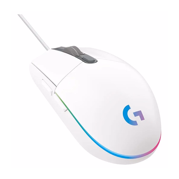 Egér vezetékes LOGITECH G203 Lightsync USB 6 gombos 8000 DPI fehér