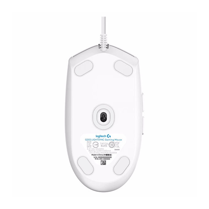 Egér vezetékes LOGITECH G203 Lightsync USB 6 gombos 8000 DPI fehér