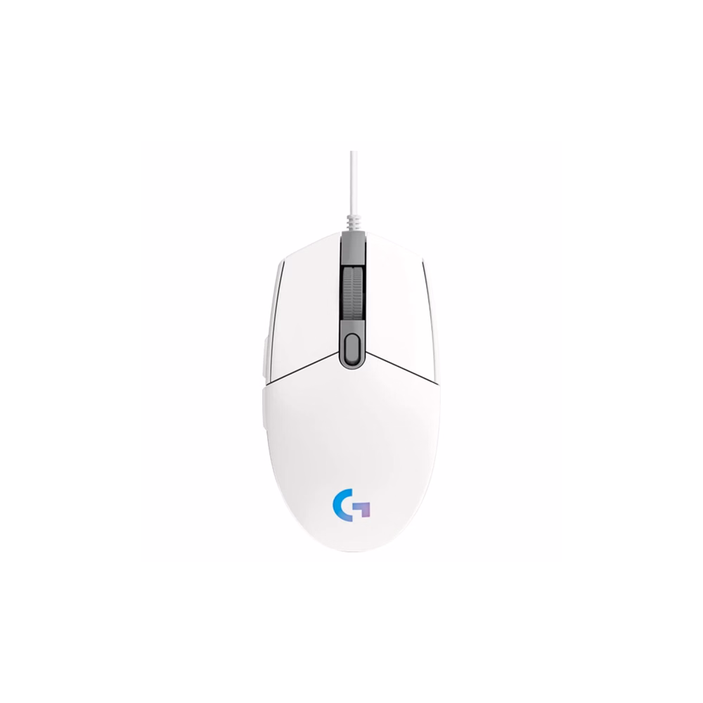 Egér vezetékes LOGITECH G203 Lightsync USB 6 gombos 8000 DPI fehér