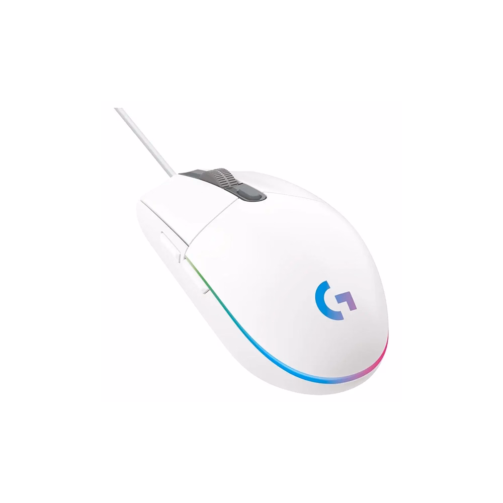 Egér vezetékes LOGITECH G203 Lightsync USB 6 gombos 8000 DPI fehér