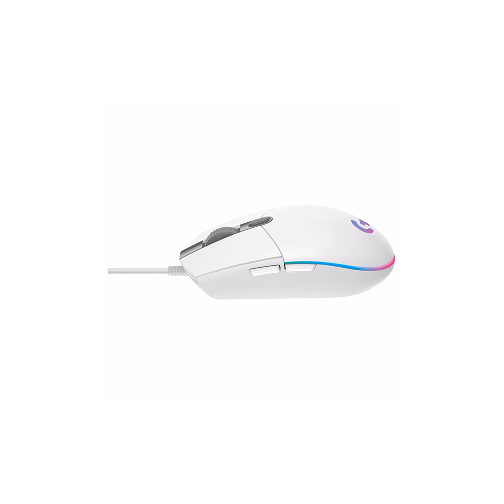 Egér vezetékes LOGITECH G203 Lightsync USB 6 gombos 8000 DPI fehér