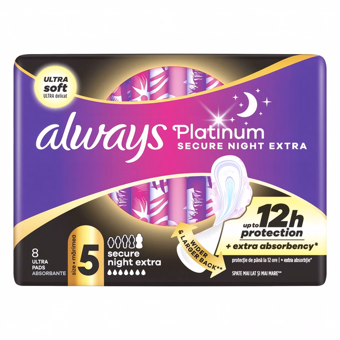 Egészségügyi betét ALWAYS Platinum night extra 8 darabos