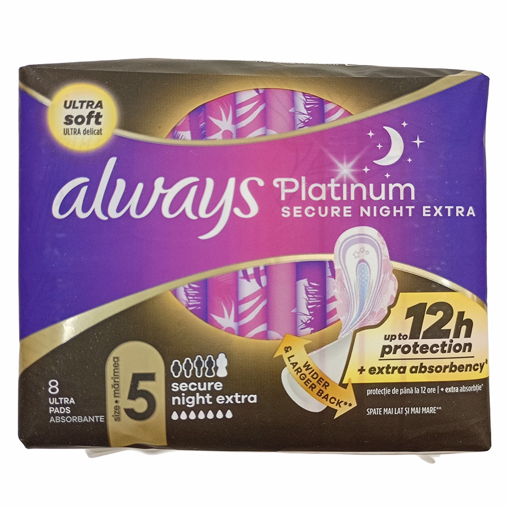 Egészségügyi betét ALWAYS Platinum night extra 8 darabos