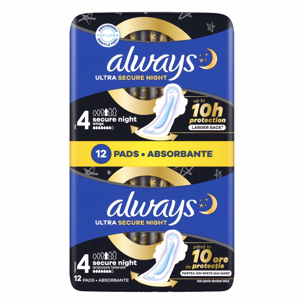 Egészségügyi betét ALWAYS Sensitive ultra extra night duo 12 darabos