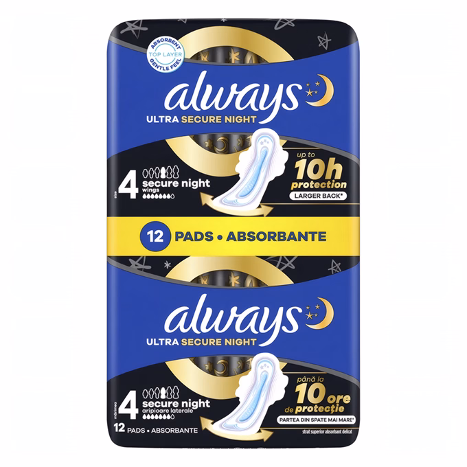 Egészségügyi betét ALWAYS Sensitive ultra extra night duo 12 darabos