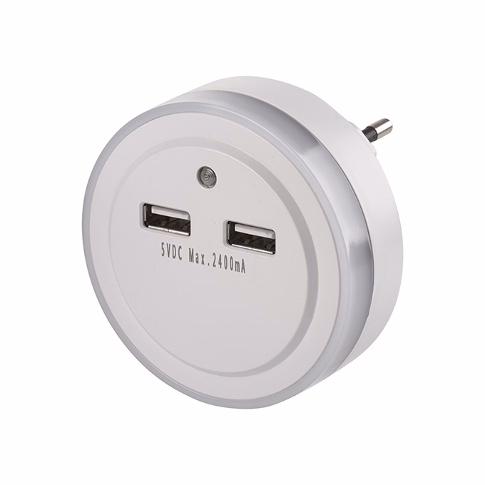Éjjeli fény EMOS LED 2xUSB fehér
