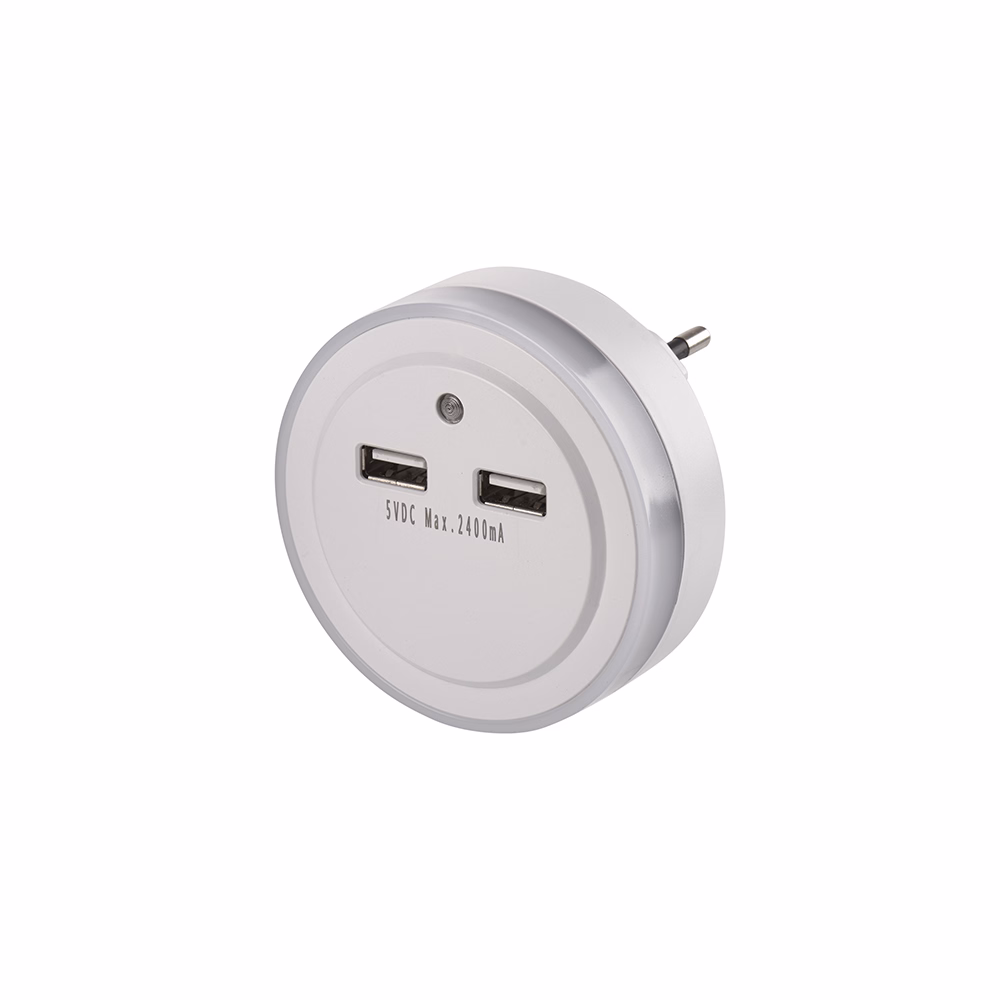 Éjjeli fény EMOS LED 2xUSB fehér