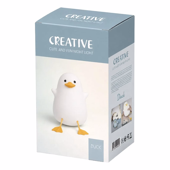 Éjjeli lámpa CREATIVE akkumulátoros soft touch kacsa