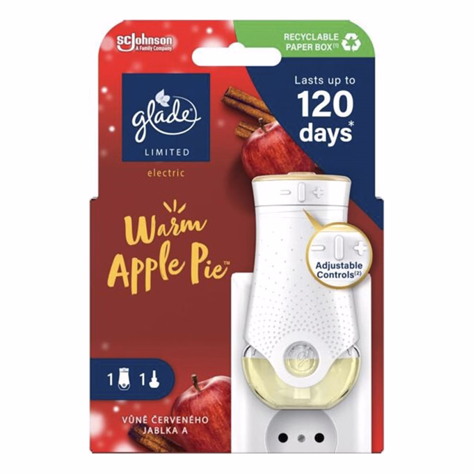 Elektromos légfrissítő készülék + utántöltő GLADE warm apple pie 20 ml