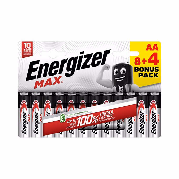 Elem ceruza ENERGIZER "Max" AA 8+4 darabos