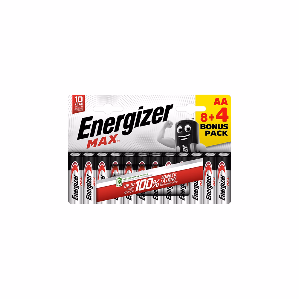 Elem ceruza ENERGIZER "Max" AA 8+4 darabos