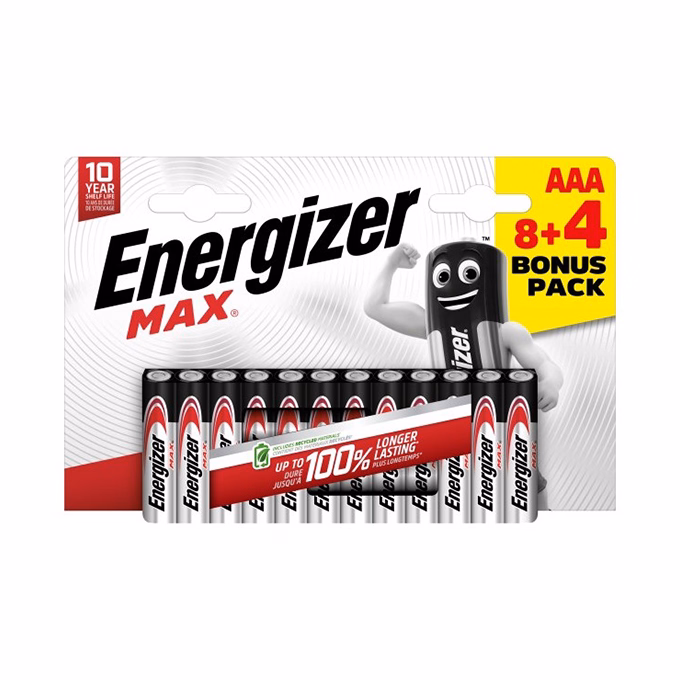 Elem mikro ENERGIZER "Max" AAA 8+4 darabos Elem mikro ENERGIZER "Max" AAA 8+4 darabos