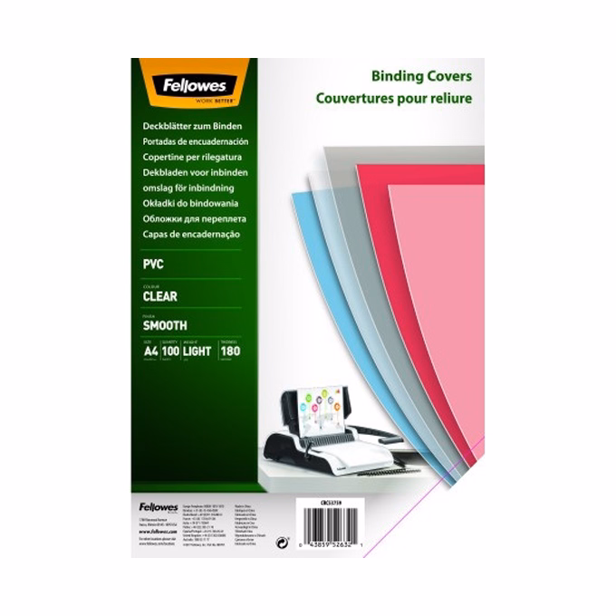 Előlap FELLOWES A/4 180 mikron víztiszta 100/csom