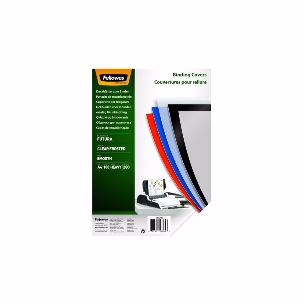 Előlap FELLOWES Futura A/4 280 mikron polipropilén matt tejfehér 100/csom