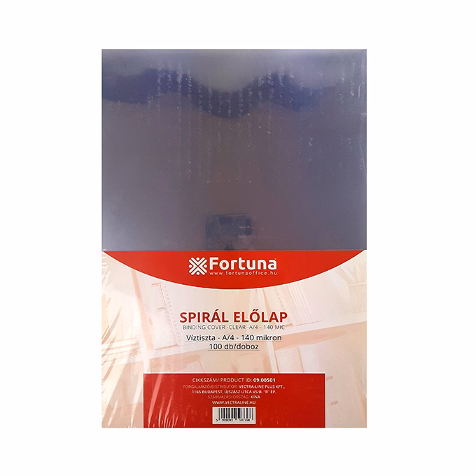 Előlap FORTUNA A/4 víztiszta 140 mikron 100/dob