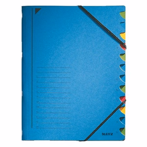 Előrendező LEITZ A/4 pp/karton 12 részes színelválasztós kék Előrendező LEITZ A/4 pp/karton 12 részes színelválasztós kék