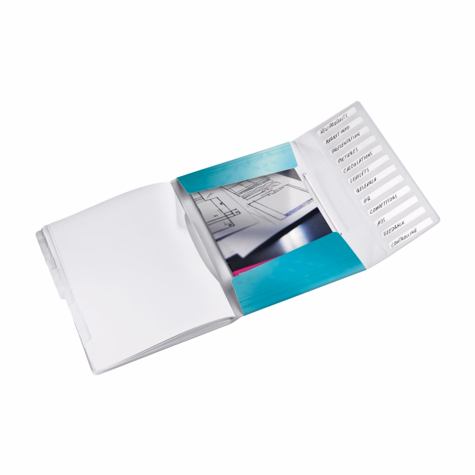 Előrendező LEITZ Wow A/4 PP 12 részes jégkék Előrendező LEITZ Wow A/4 PP 12 részes jégkék
