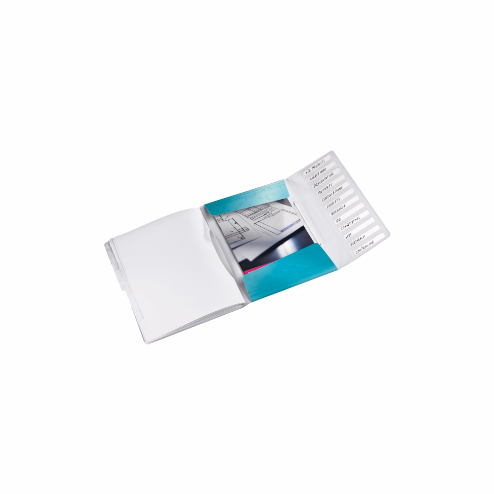Előrendező LEITZ Wow A/4 PP 12 részes jégkék Előrendező LEITZ Wow A/4 PP 12 részes jégkék