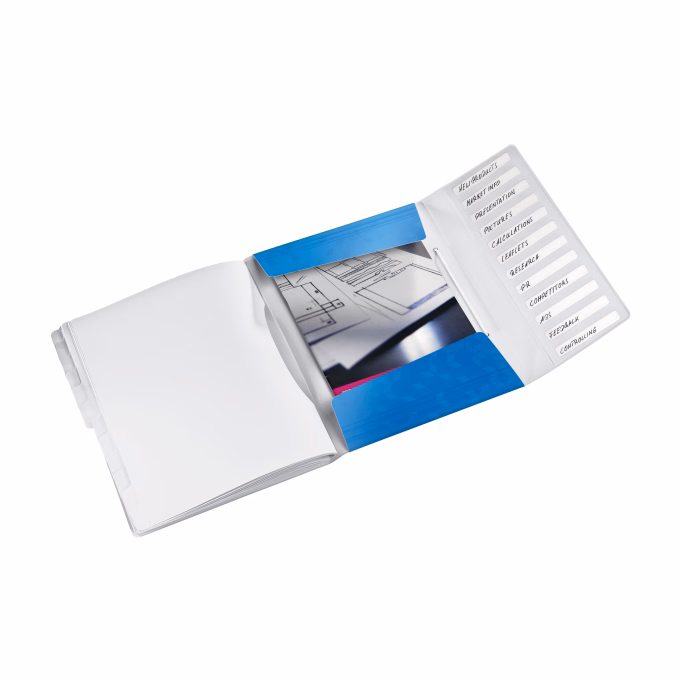 Előrendező LEITZ Wow A/4 PP 12 részes kék