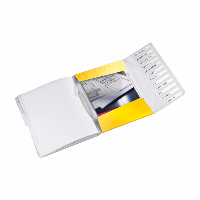 Előrendező LEITZ Wow A/4 PP 12 részes sárga
