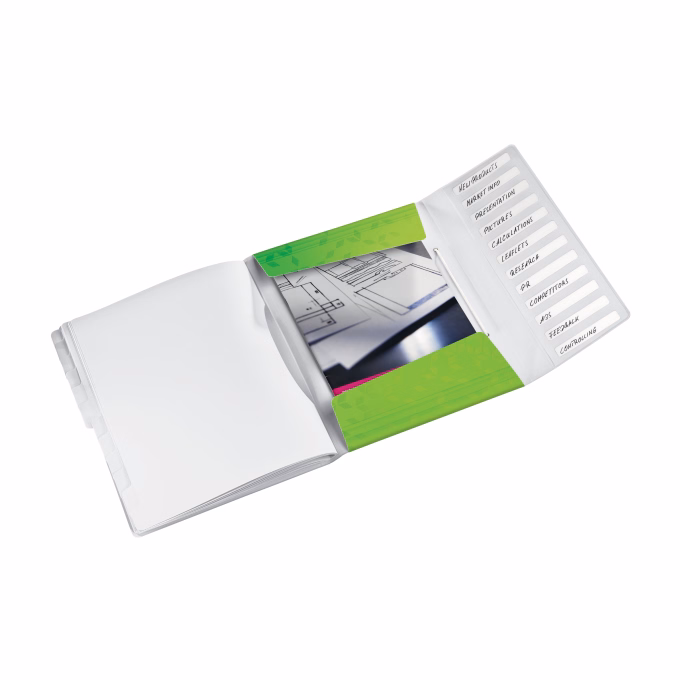 Előrendező LEITZ Wow A/4 PP 12 részes zöld