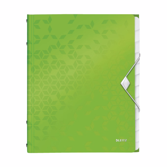 Előrendező LEITZ Wow A/4 PP 12 részes zöld