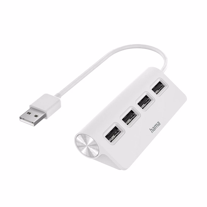 Elosztó HUB HAMA USB 2.0 + 4xUSB 2.0 fehér