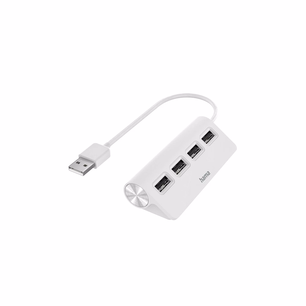 Elosztó HUB HAMA USB 2.0 + 4xUSB 2.0 fehér