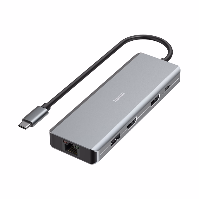 Elosztó HUB HAMA USB 3.1 + 4xUSB 3.1/2xHDMI/LAN/USB-C + tápegység