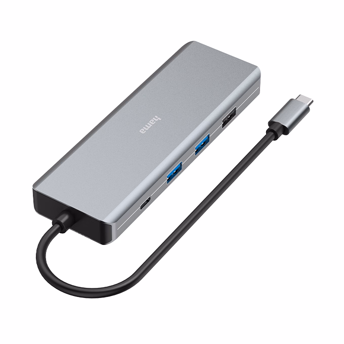 Elosztó HUB HAMA USB 3.1 + 4xUSB 3.1/2xHDMI/LAN/USB-C + tápegység